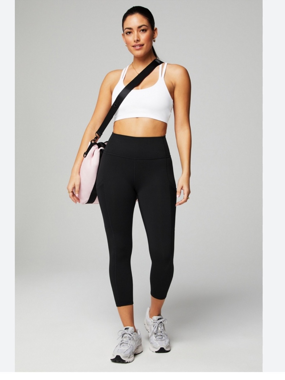 Fabletics Powerhold Black High-Waisted 3/4 length Leggings